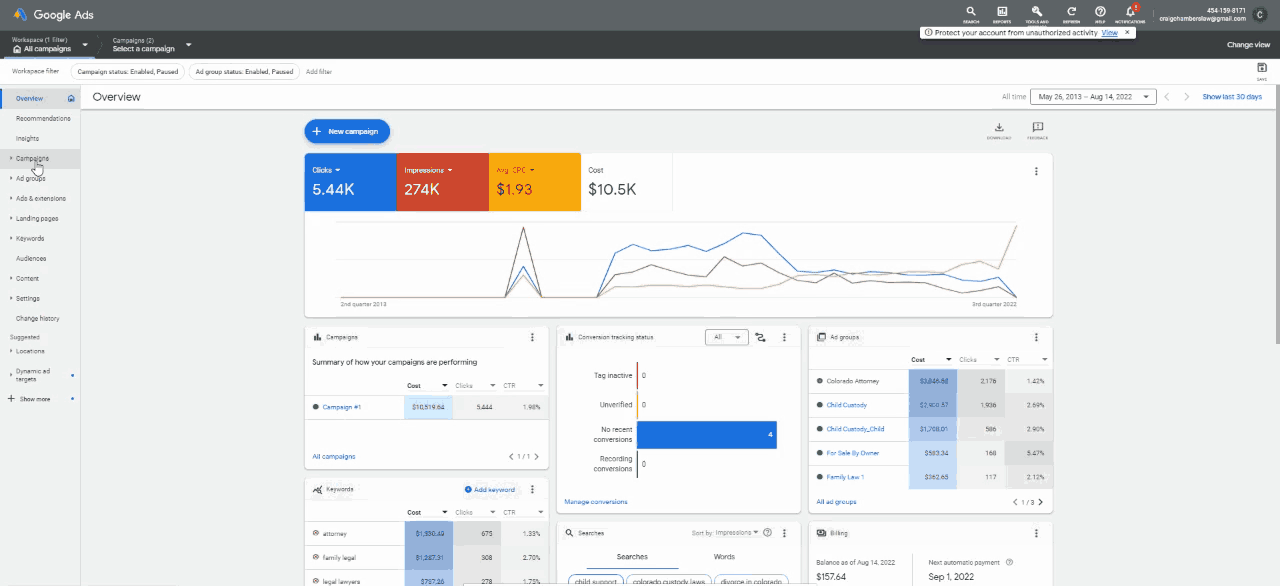Account>Campaign>Keyword>Columns>Type in Quality Score>Select All Quality Score Metrics>Click Apply