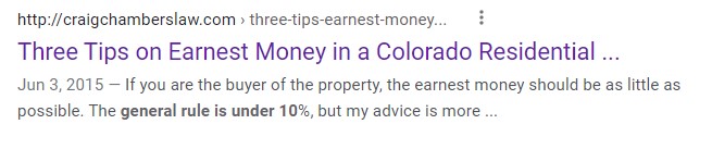 Earnest Money Search Legal SEO